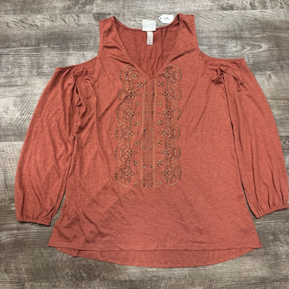 Knox Rose Cold Shoulder Long Sleeve Shirt Size Small